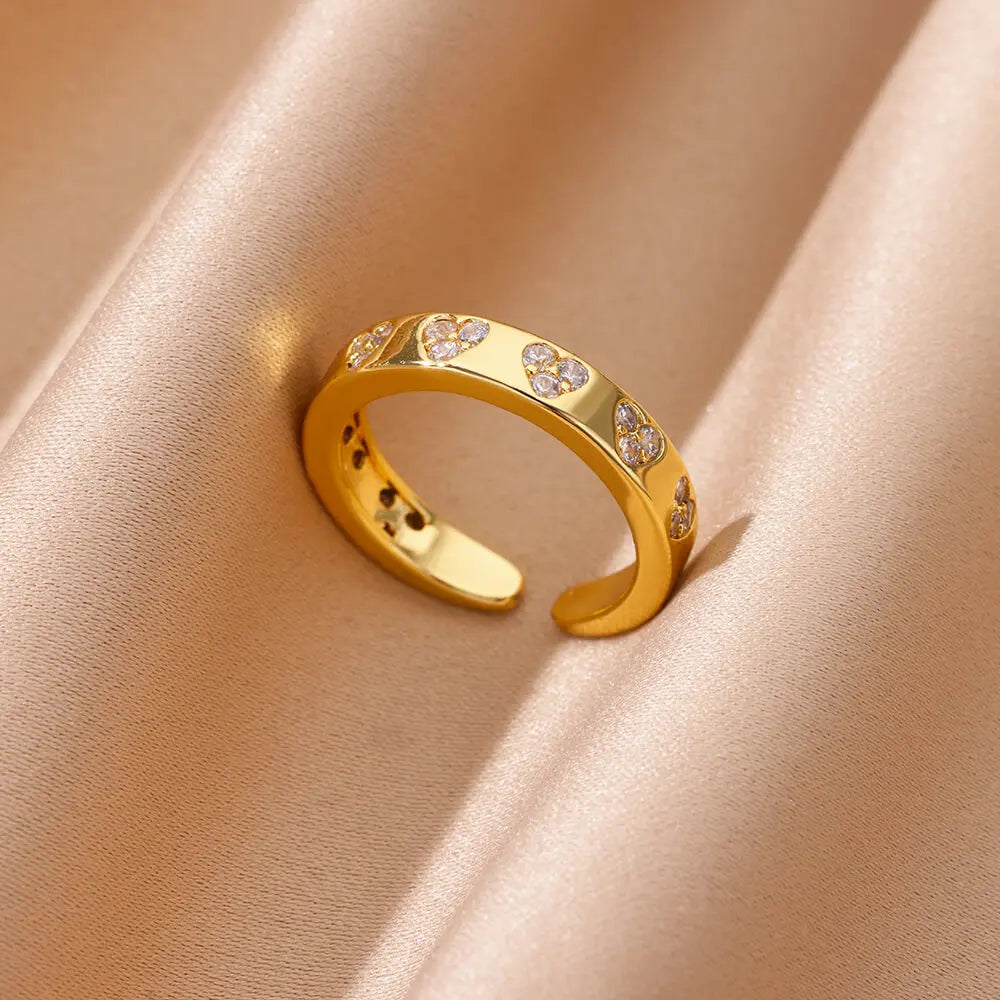 Nomad Heart Band | Anillo corazón bañado en oro