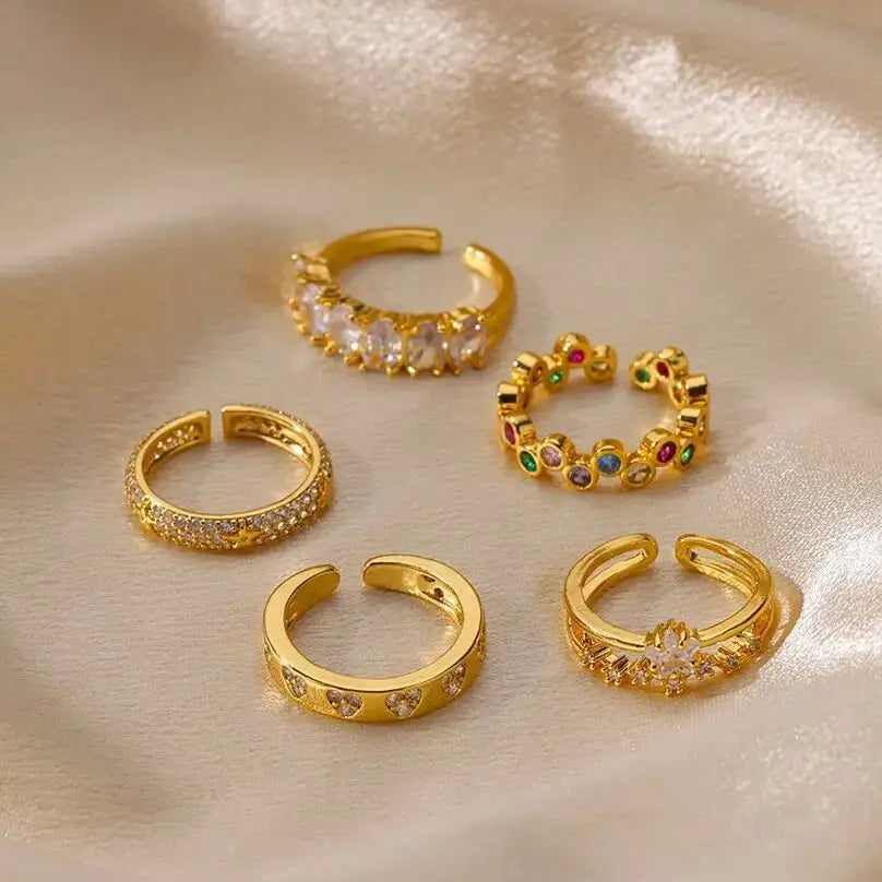 Nomad Heart Band | Anillo corazón bañado en oro