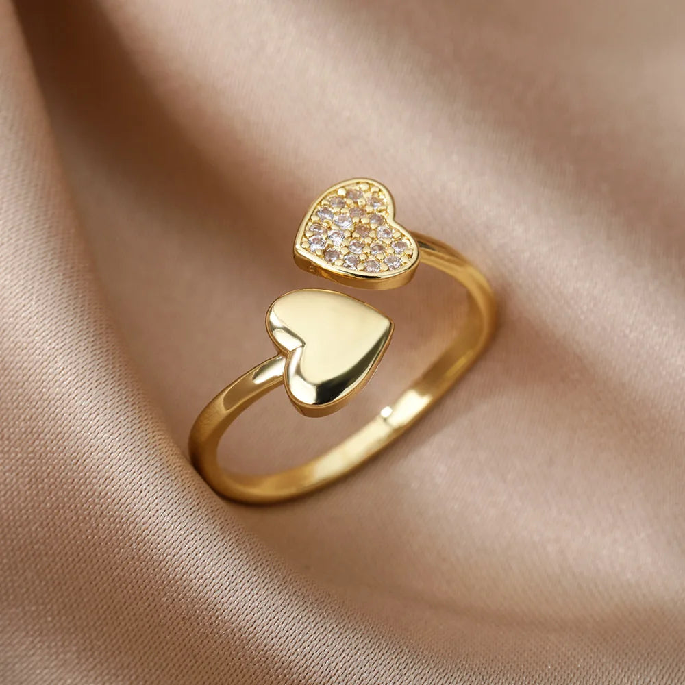Nomad Heart Band | Anillo corazón bañado en oro