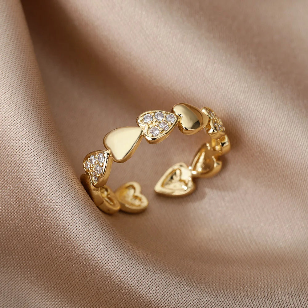 Nomad Heart Band | Anillo corazón bañado en oro