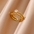 Nomad Heart Band | Anillo corazón bañado en oro