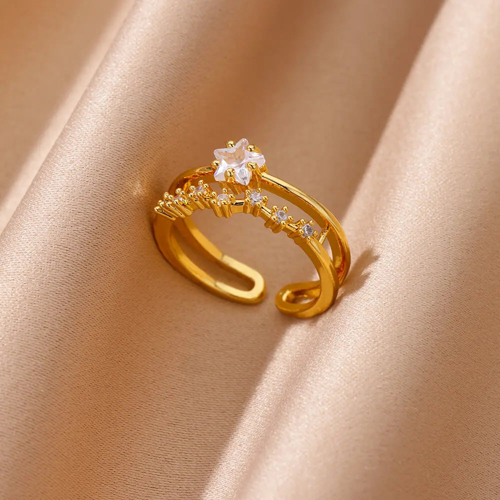 Nomad Heart Band | Anillo corazón bañado en oro