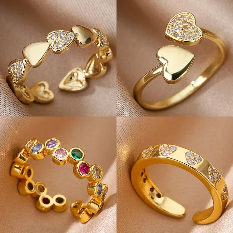Nomad Heart Band | Anillo corazón bañado en oro