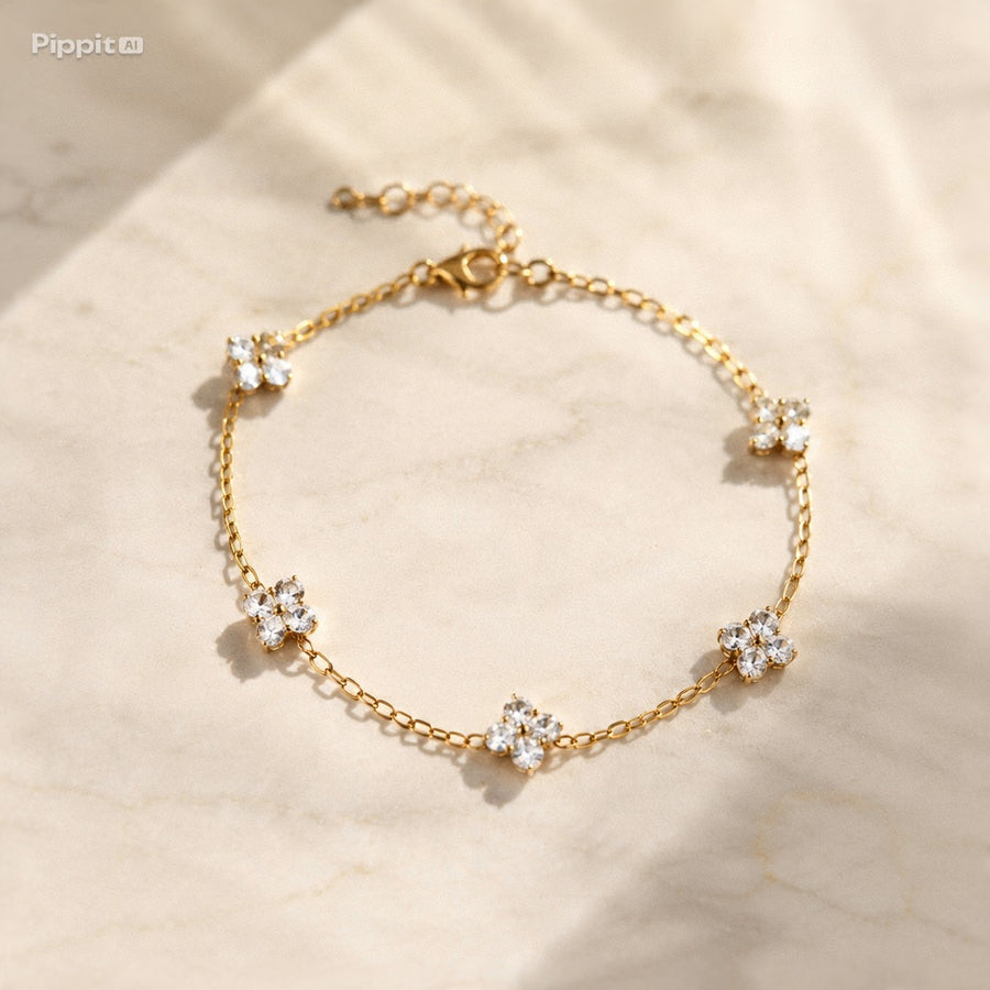 Nomad Flower Charm Bracelet | Pulsera de Treboles