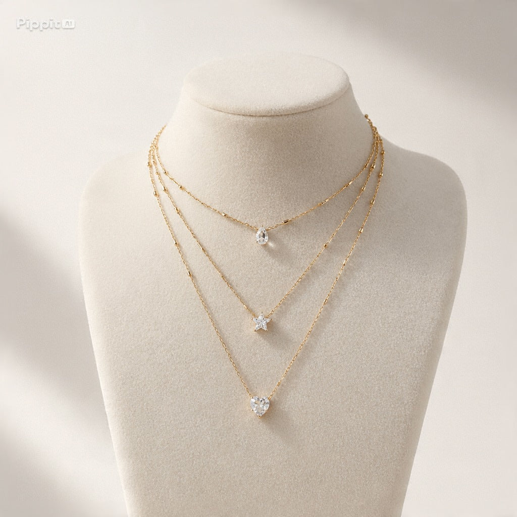 Nomad Layered Star Necklace | Collar de tres capas